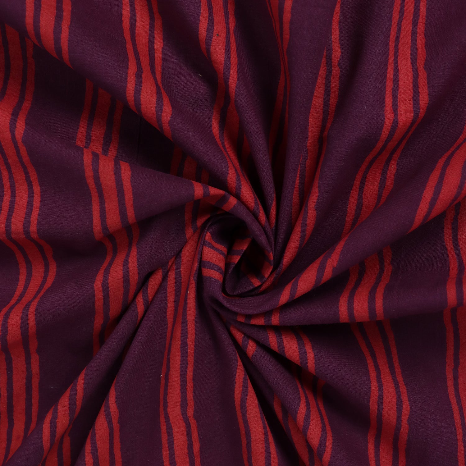 Multicolor Striped Dabu Hand Bbock Print Fabric