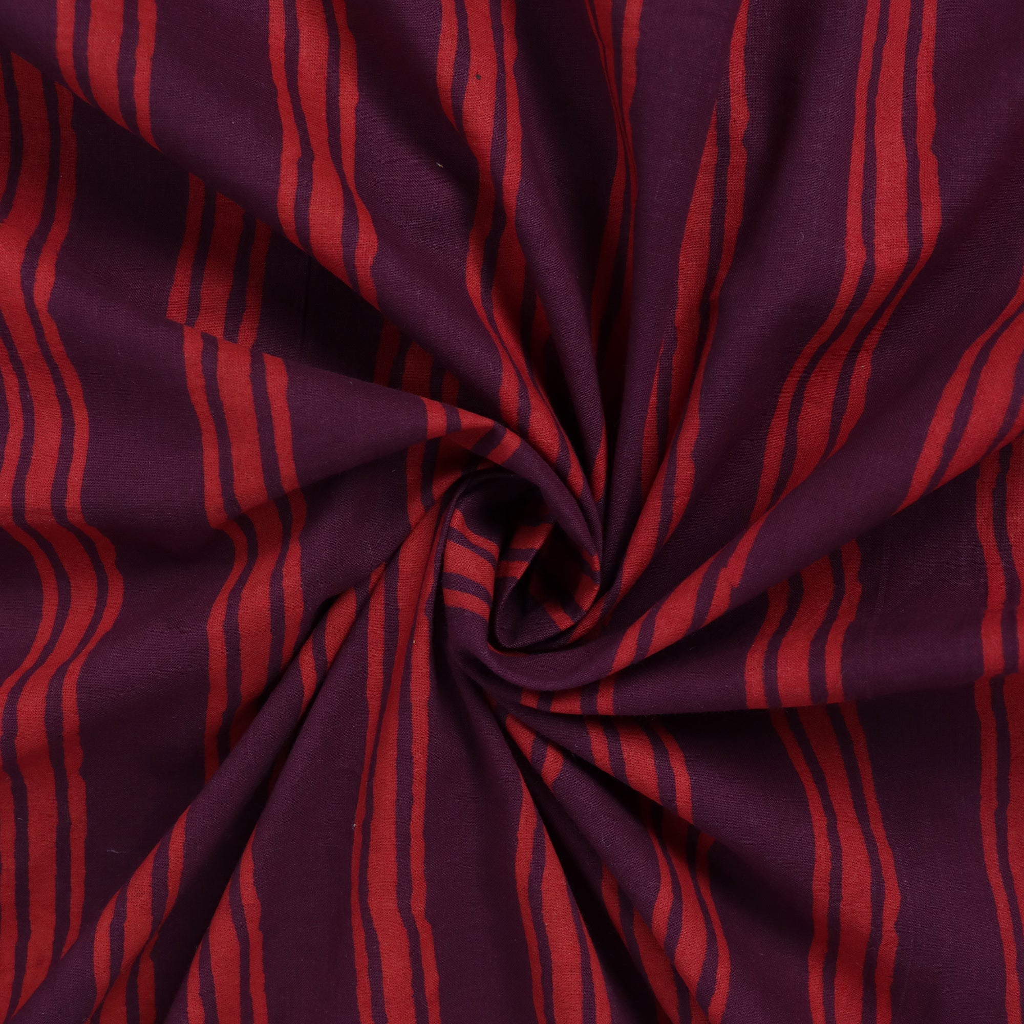 Multicolor Striped Dabu Hand Bbock Print Fabric