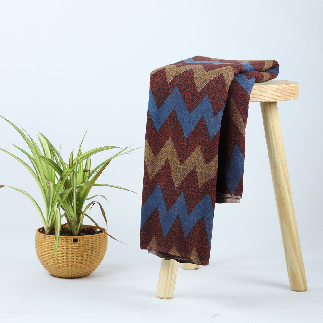 Multicolor Zig Zag Hand Block Print Fabric