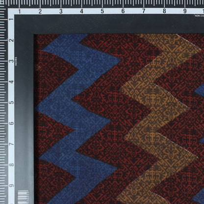 Multicolor Zig Zag Hand Block Print Fabric