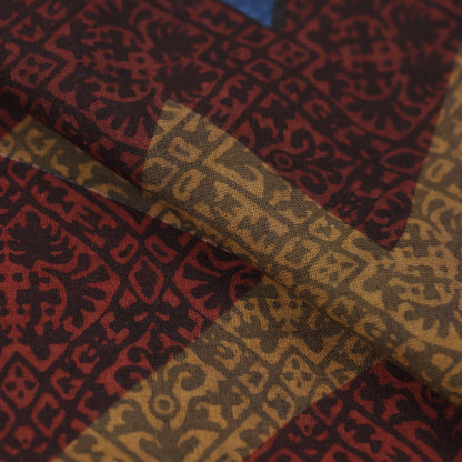 Multicolor Zig Zag Hand Block Print Fabric