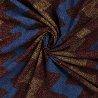 Multicolor Zig Zag Hand Block Print Fabric