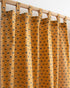 Mustard Yellow Block Printed Organic Curtains for Door