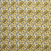 Mustard Yellow Hand Block Printed Soft Cotton Bagru Fabric