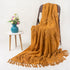 Mustard Yellow Organic Cotton Solid Throw Blanket