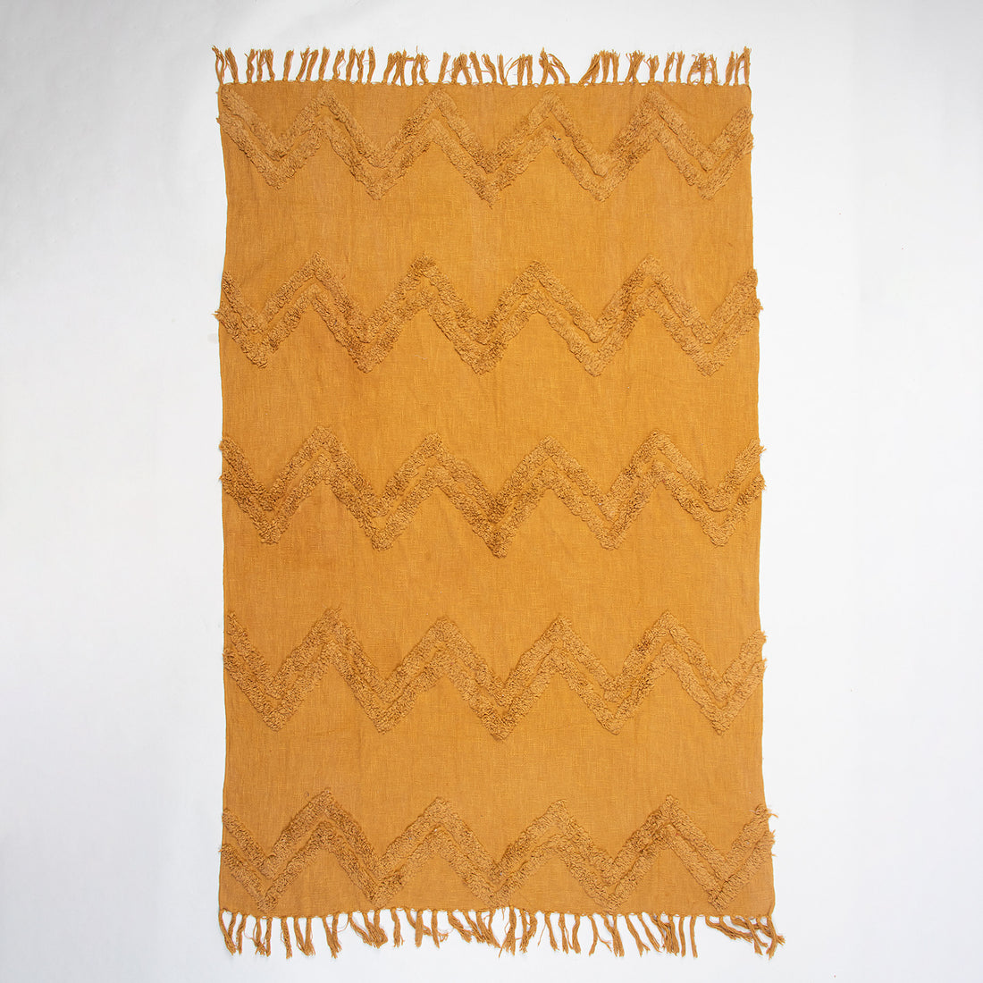 Mustard Yellow Organic Cotton Solid Throw Blanket
