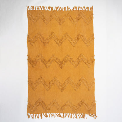 Mustard Yellow Organic Cotton Solid Throw Blanket