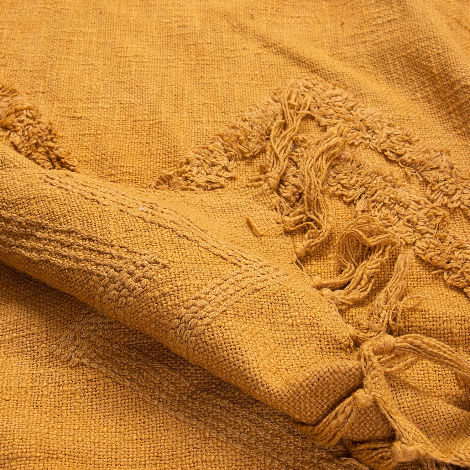 Mustard Yellow Organic Cotton Solid Throw Blanket