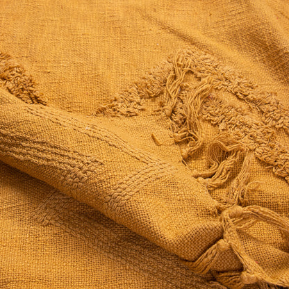 Mustard Yellow Organic Cotton Solid Throw Blanket