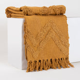 Mustard Yellow Organic Cotton Solid Throw Blanket