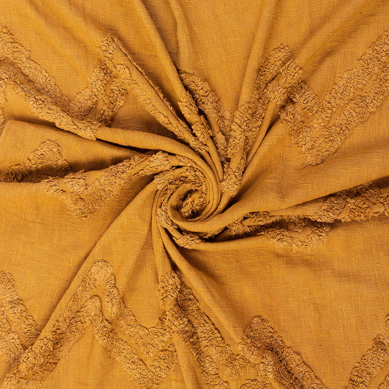 Mustard Yellow Organic Cotton Solid Throw Blanket
