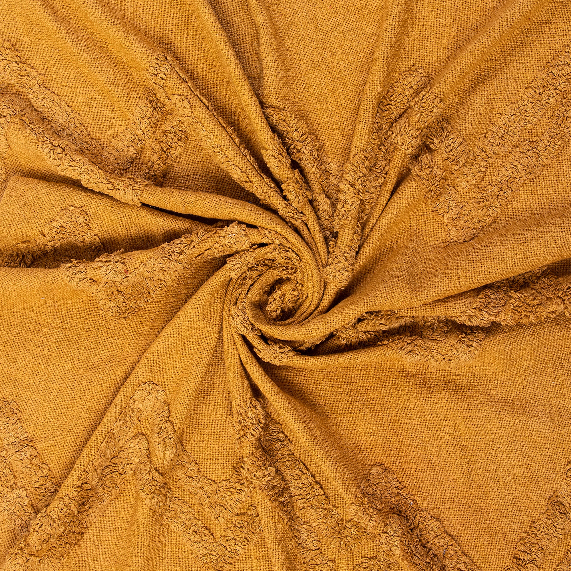 Mustard Yellow Organic Cotton Solid Throw Blanket