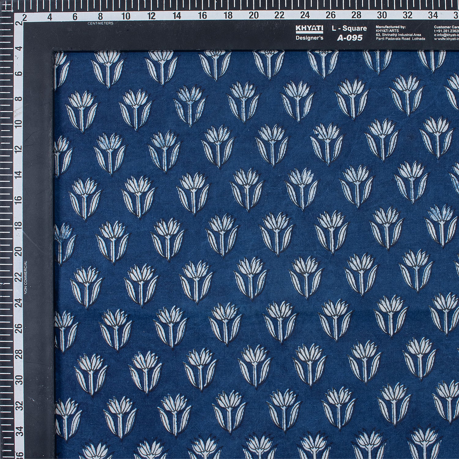 Natural Dyed Indigo Booti Floral Organic Cotton Fabric