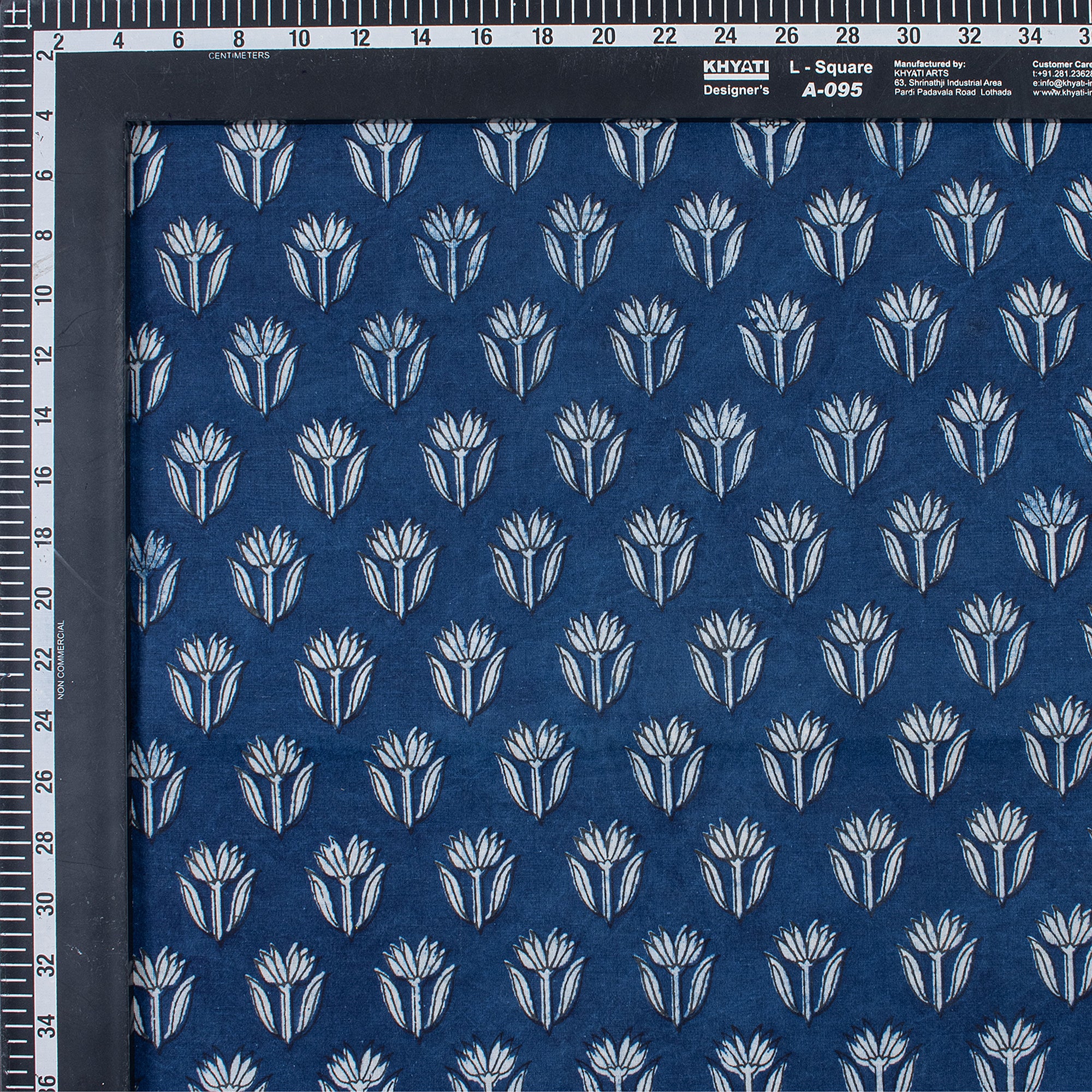 Natural Dyed Indigo Booti Floral Organic Cotton Fabric