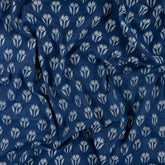 Natural Dyed Indigo Booti Floral Organic Cotton Fabric