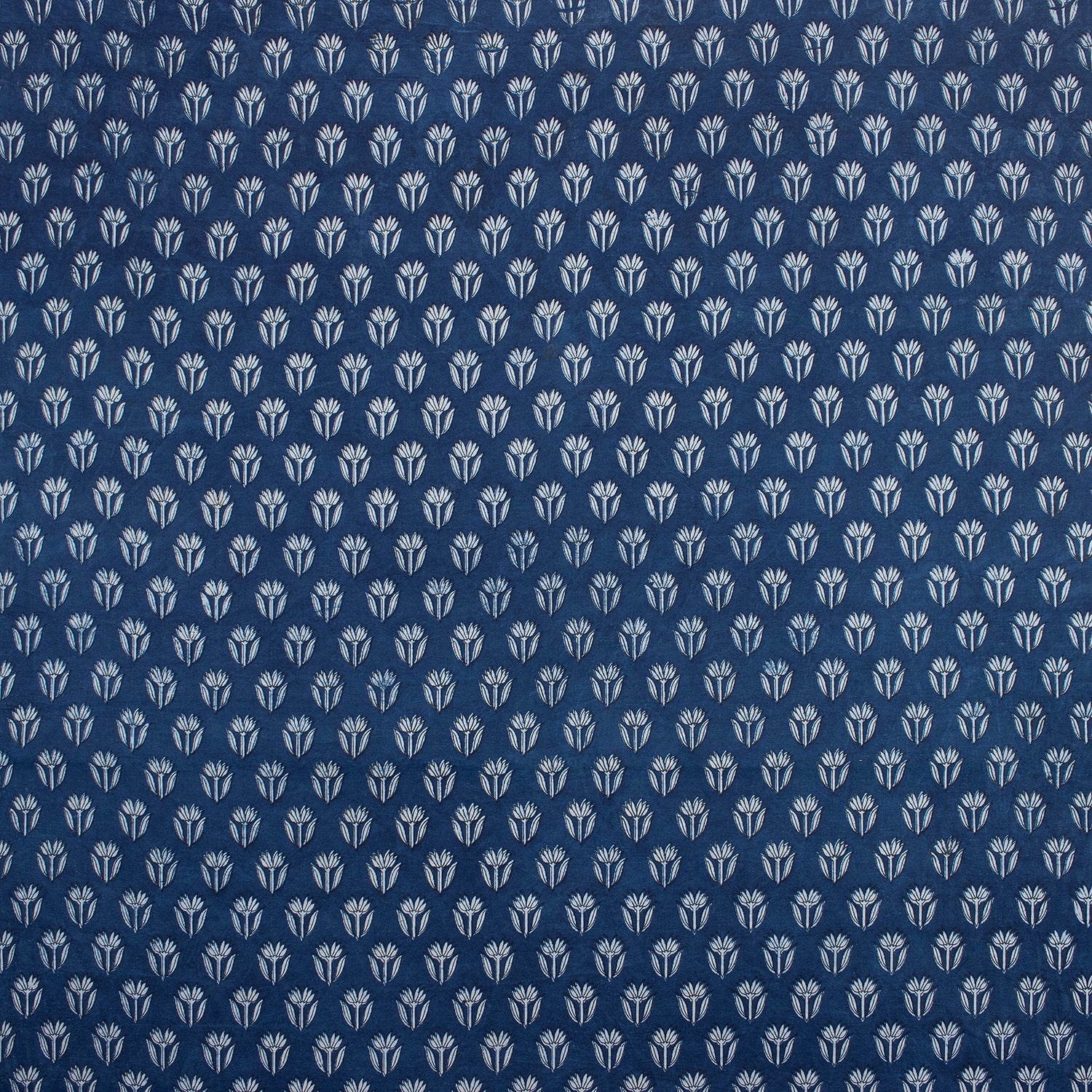 Natural Dyed Indigo Booti Floral Organic Cotton Fabric
