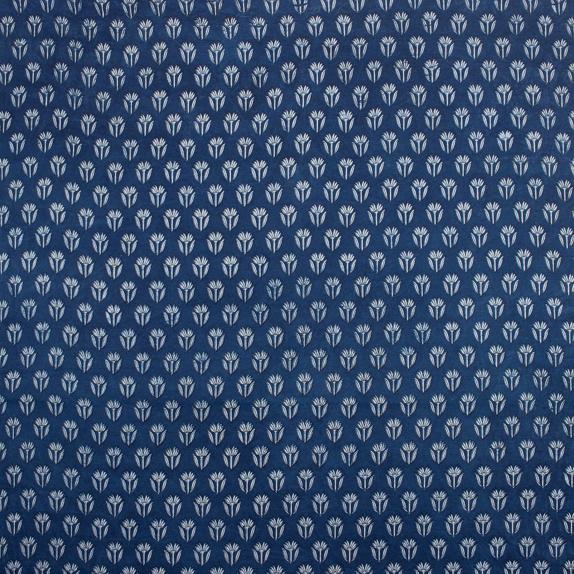 Natural Dyed Indigo Booti Floral Organic Cotton Fabric