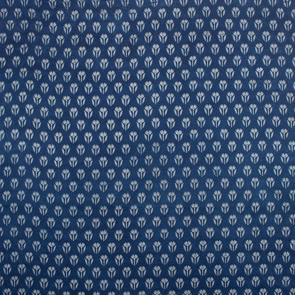 Natural Dyed Indigo Booti Floral Organic Cotton Fabric