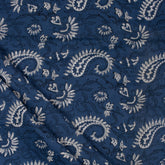 Natural Dyed Paisley Printed Cotton Indigo Fabric For Dress