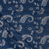 Natural Dyed Paisley Printed Cotton Indigo Fabric For Dress
