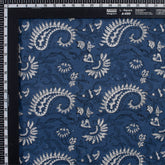 Natural Dyed Paisley Printed Cotton Indigo Fabric For Dress