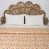 Natural Hand Block Printed Orange Floral Kanhta Quilt Blanket