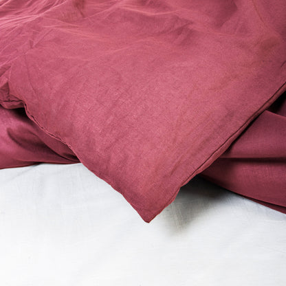 Natural Vegetable Dyed Indian Solid Dark Pink Duvet Cover