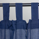 Navy Blue Pure Solid Cotton Curtains Hand Dyed