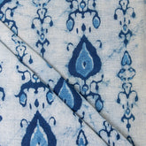 Newly Blue Leaf Indian Hand Block Print Cotton Fabric
