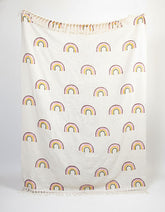 Nursery Rainbow Cotton Block Printed Throw Blanket