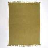 Olive Green Handcrafted Farmhouse Cotton Solid Throw