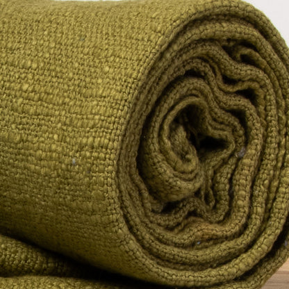 `Olive Green Handcrafted Farmhouse Cotton Solid Throw
