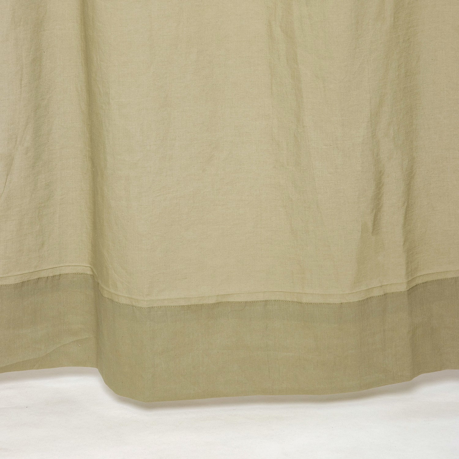 Olive Green Indian Natural Dyed Cotton Curtain