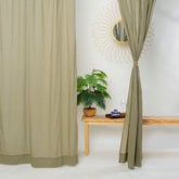 Olive Green Indian Natural Dyed Cotton Curtain