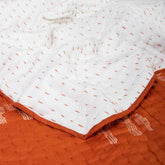 Orange Cactus Hand Block Print Kantha Quilt Blanket