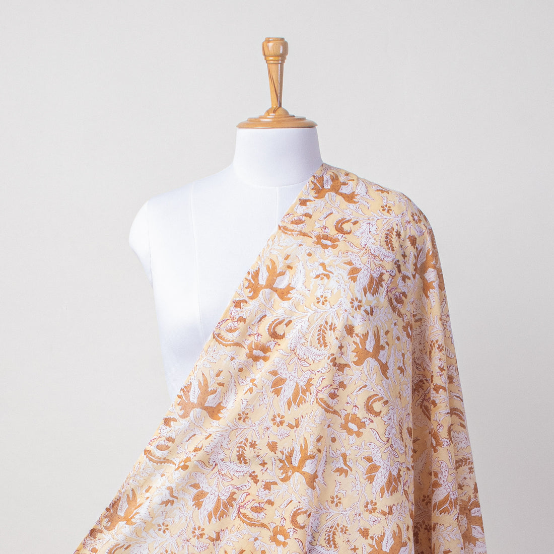 Orange Floral Hand Block Print Beach Sarong Wrap For Women