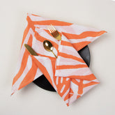 Orange Hand Block Dyed Cotton Table Napkins