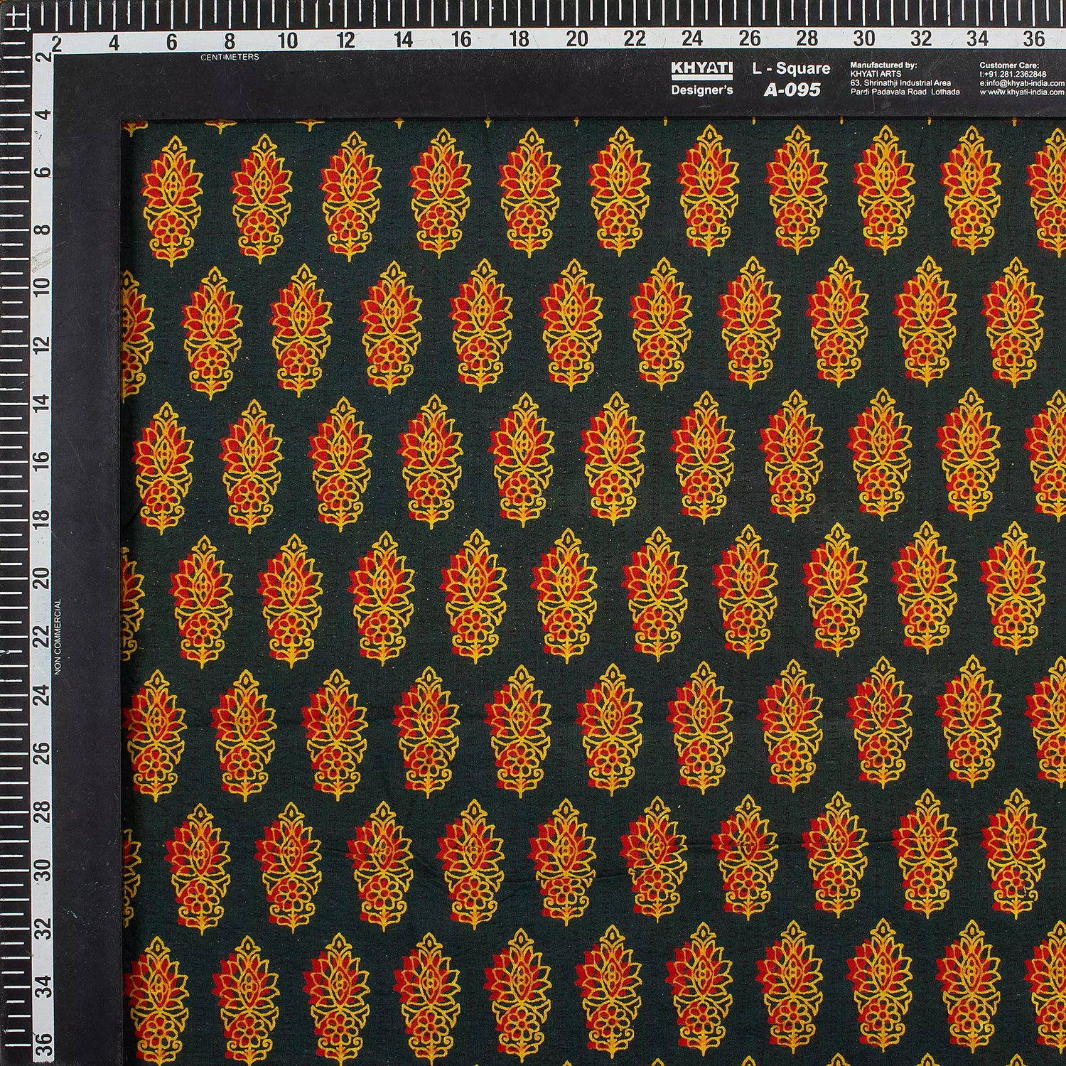Orange Leaf Pure Cotton Handmade Ajrakh Fabric