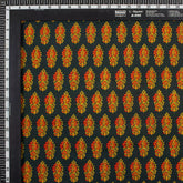 Orange Leaf Pure Cotton Handmade Ajrakh Fabric
