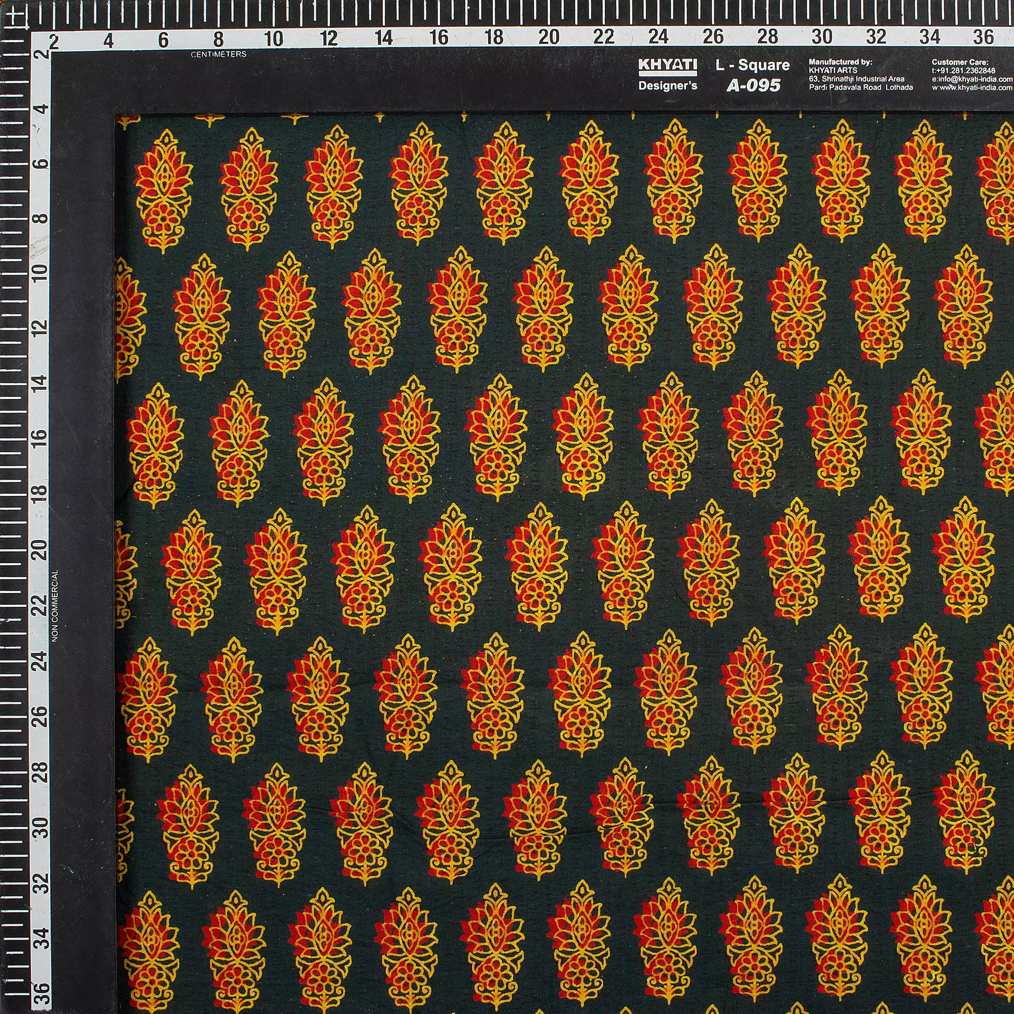 Orange Leaf Pure Cotton Handmade Ajrakh Fabric