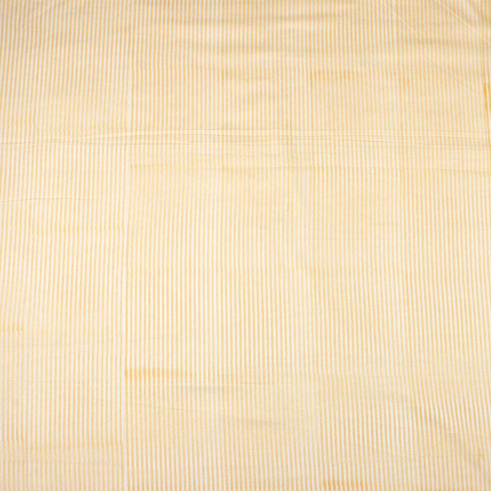 Orange Striped Hand Block Print Fabric