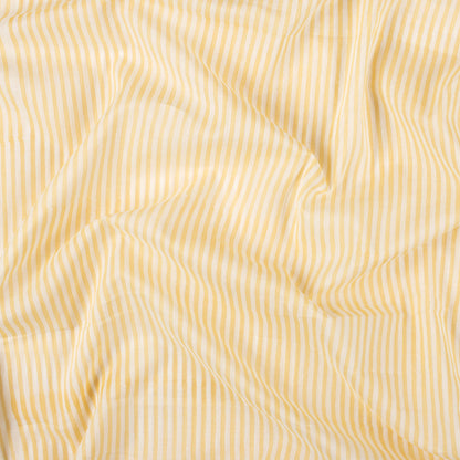 Orange Striped Hand Block Print Fabric