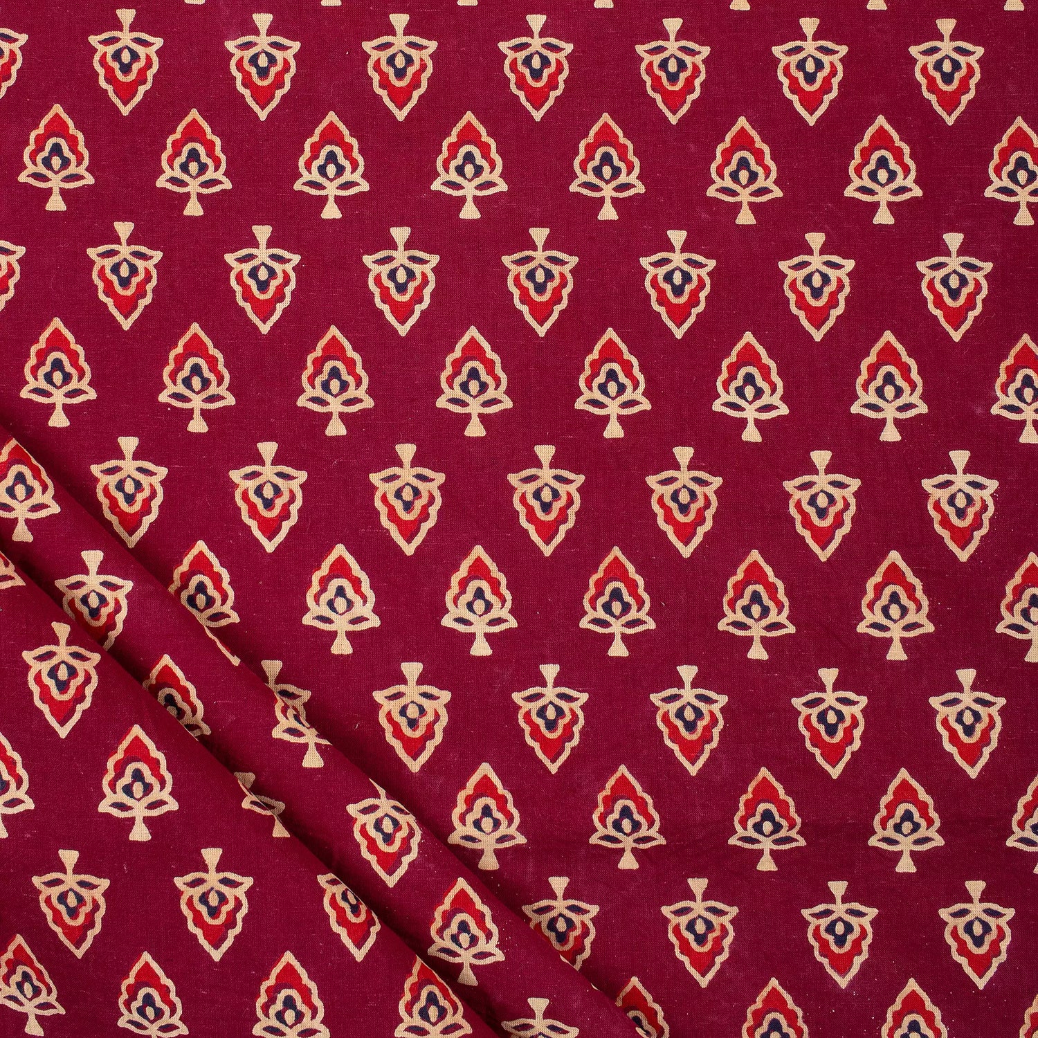 Organic Cotton Ajrakh Printed Fabric