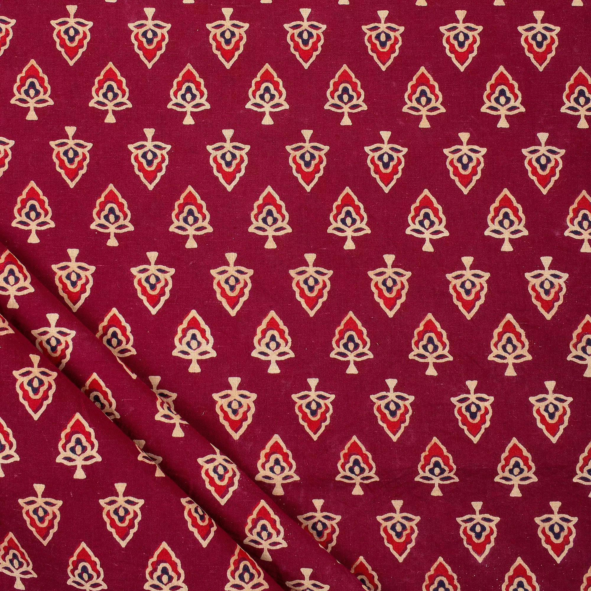 Organic Cotton Ajrakh Printed Fabric