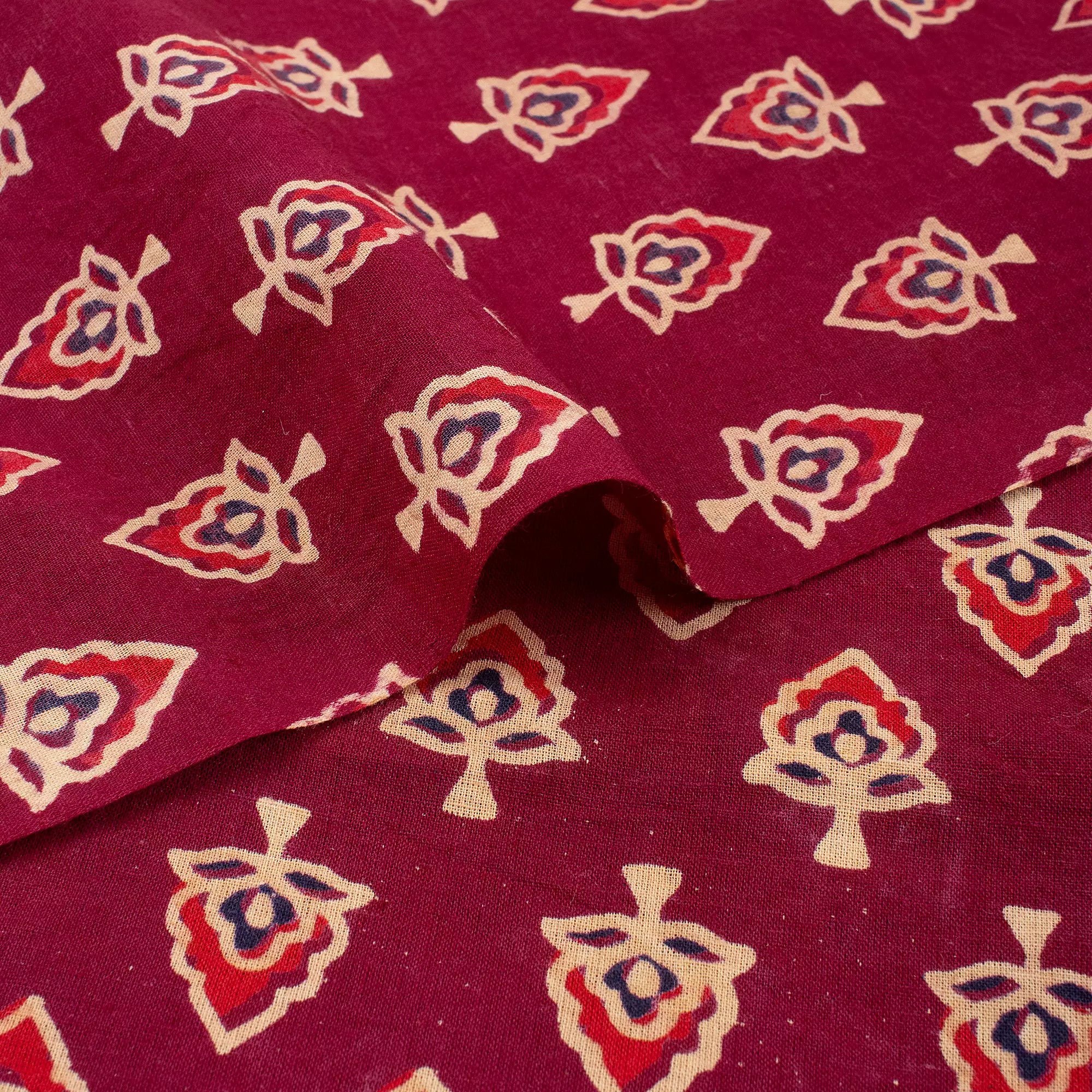 Organic Cotton Ajrakh Printed Fabric