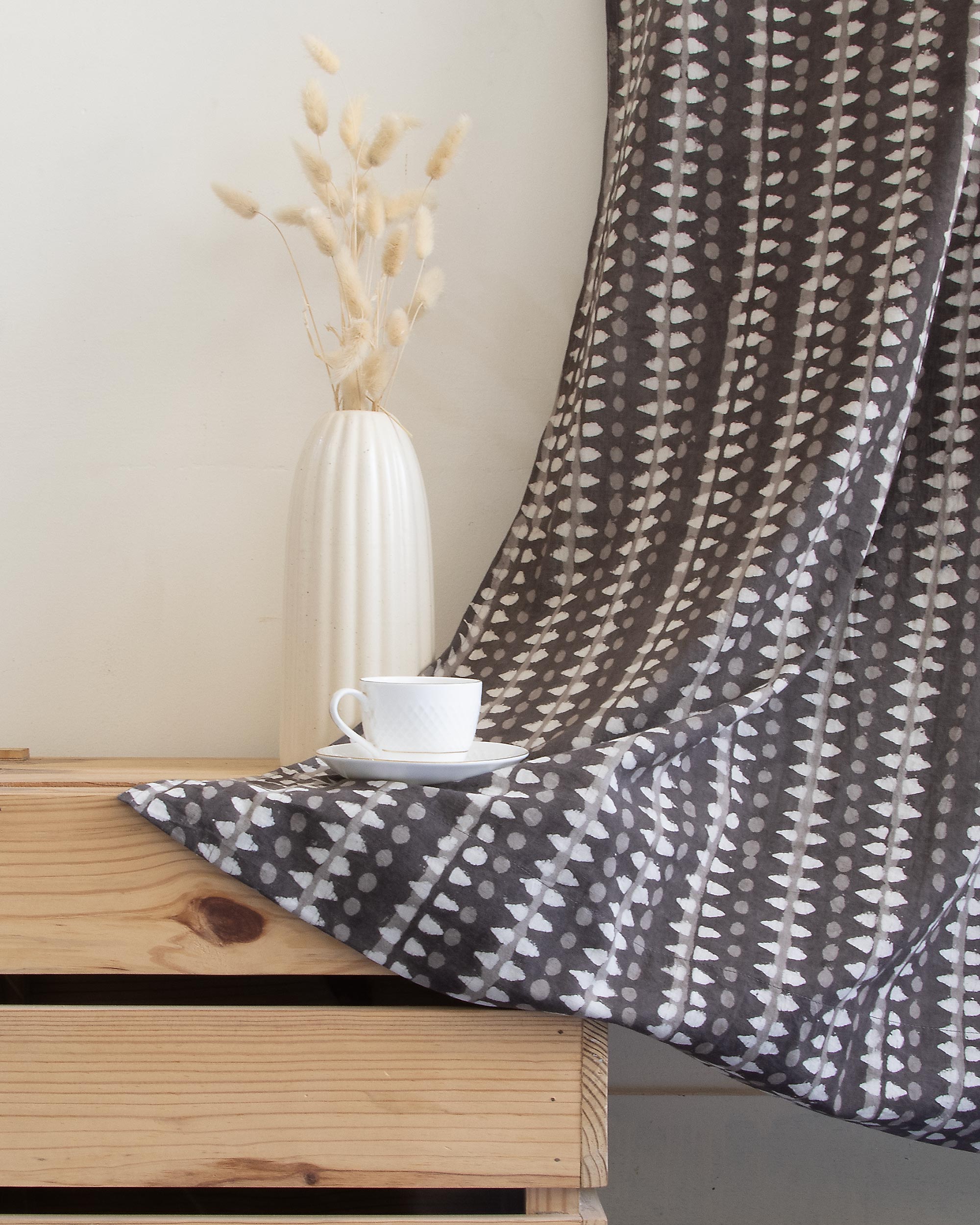 Organic Cotton Block Printed Curtains Set in India