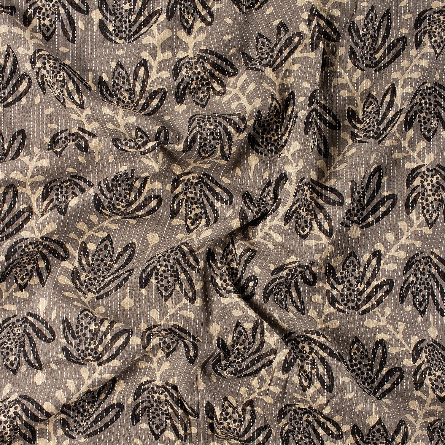 Organic Cotton Dabu Hand Block Printed Kantha Fabric