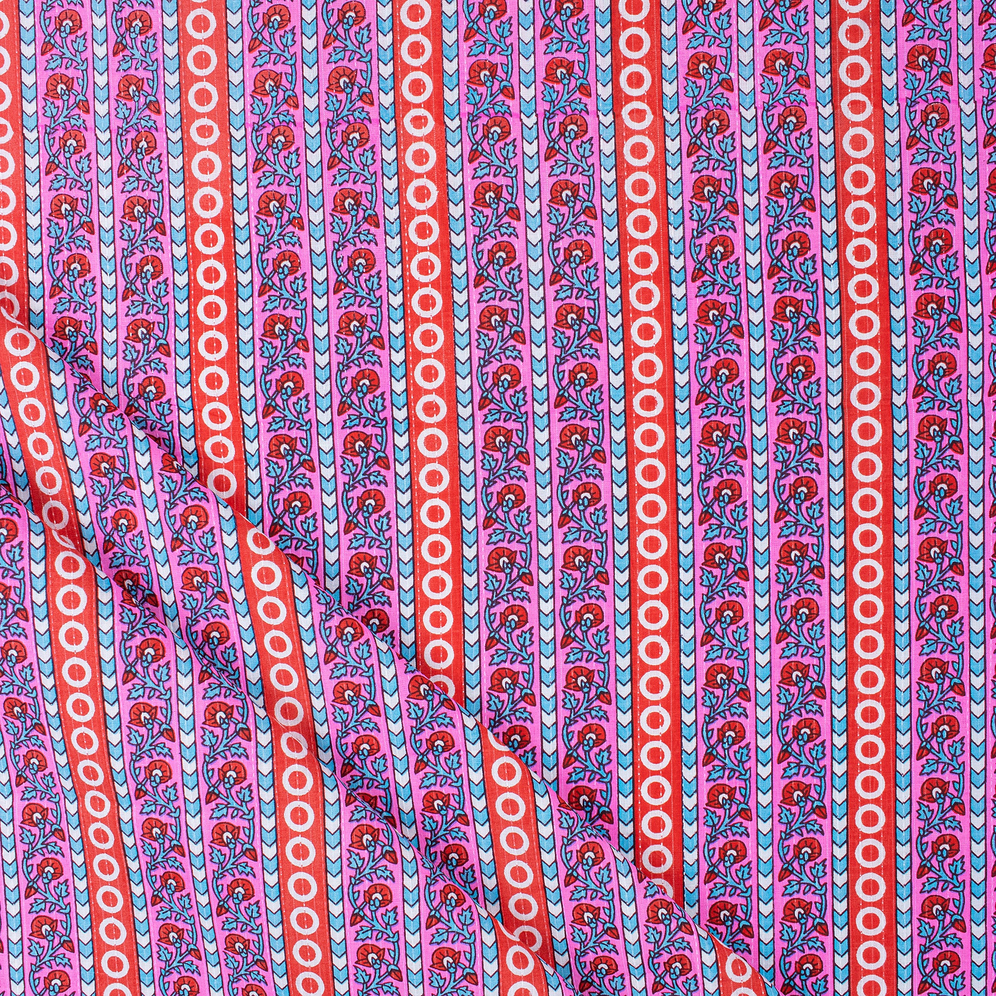 Organic Cotton Hand Block Print Kantha Fabric