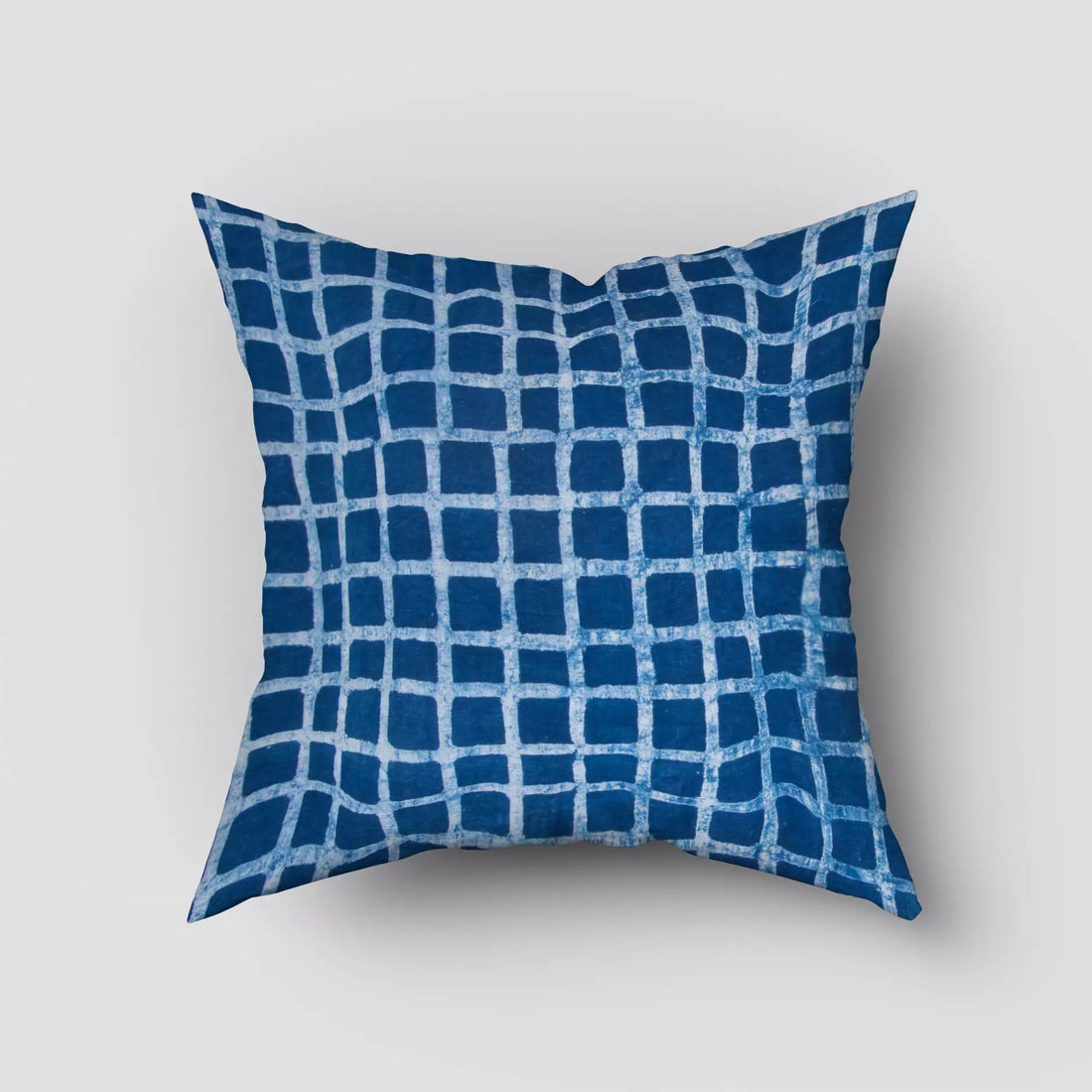 Organic Cotton Hand Block Printed Indigo Cushion Cover
