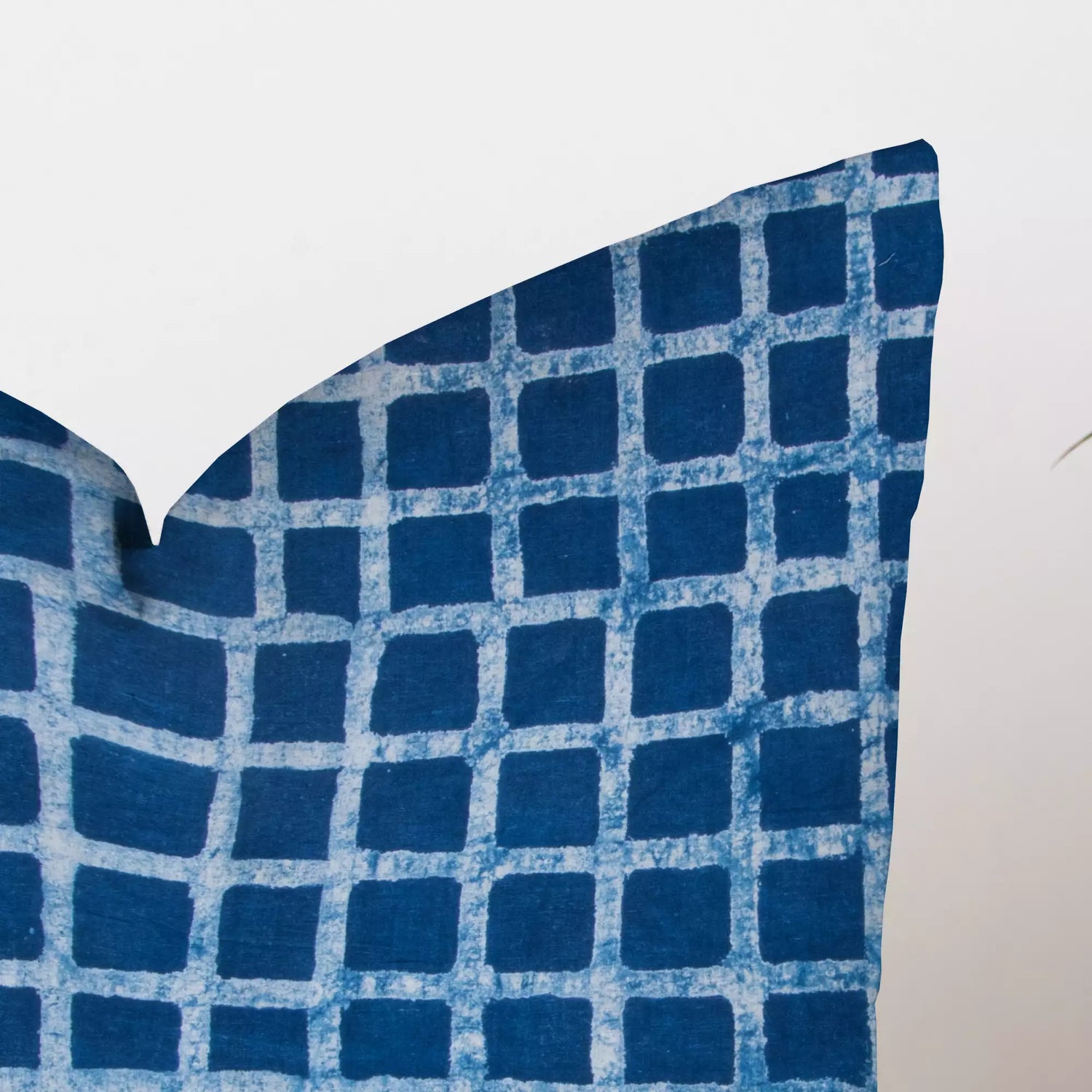 Organic Cotton Hand Block Printed Indigo Cushion Cover